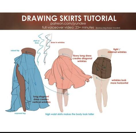 Dancing Reference, Skirt Drawing, Drapery Drawing, Clothing Drawing, Flowy Dress Long, Art Advice, Drawing Help, Skirt Tutorial, Clothing Reference