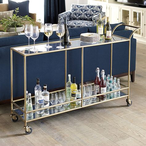 Sterling Large Bar Cart Gold Bar Cart, Straight Line Designs, Gold Furniture, Lines Design, Serving Cart, Cart Decor, Bar Cart Decor, Diy Bar, Acme Furniture