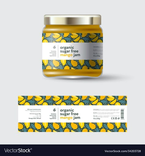 Marmelade Label Design, Label Design For Jars, Mango Jam Logo, Fruit Jam Packaging Design, Jam Packaging Ideas, Jam Jar Packaging Design, Cool Label Design, Mango Packaging Design, Jar Design Packaging