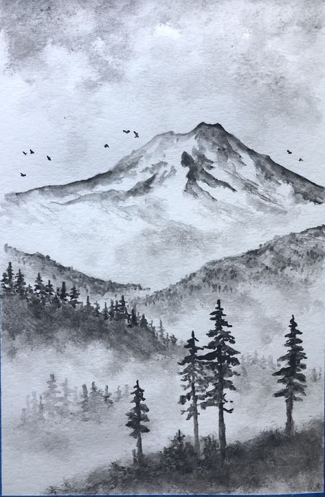 Nature Drawing With Pencil, Drawing Setting, Anime Scenery Sketch, Nature Pictures Drawing Pencil, Drawing Ideas Mountains, Art Nature Drawing, Sketches Of Landscapes, Pencil Art Landscape, Landspace Drawing