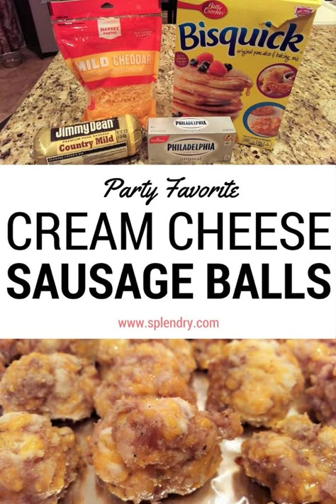 Cheese Sausage Balls, Cream Cheese Sausage, Cream Cheese Sausage Balls, Sausage Balls Recipe, Tarte Fine, Fingerfood Party, Sausage Balls, Finger Foods Easy, Appetizers Easy Finger Food