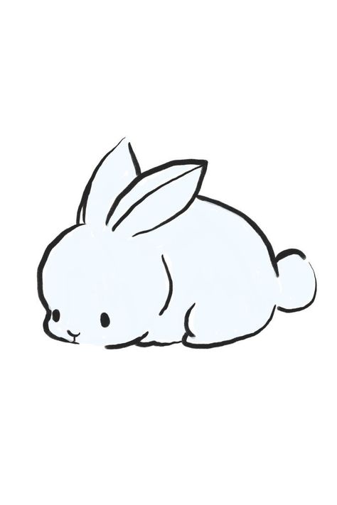 Cute Bunny Outline, Bunny Laying Down Drawing, Cute Easy Bunny Drawings, Bunny Side Profile Drawing, Bunny Simple Tattoo, Cool Bunny Tattoo, Bunny Painting Simple, Cute Rabbit Drawing Easy, Bunny Simple Drawing