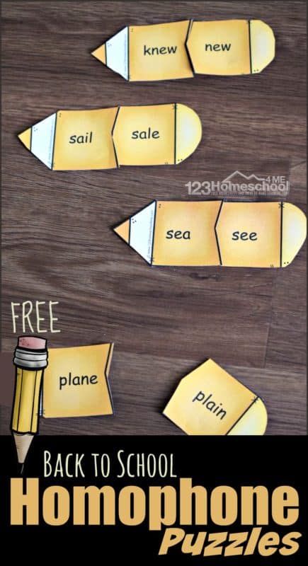 FREE Back to School Homophone Puzzles - these homophone printables are such a fun way for 1st, 2nd 3rd, and 4th grade kids to learn about homophones #homophones #l1stgrade #2ndgrade #3rdgrade Homophones Activities 3rd Grade, Homophones For Kids, Homophones Activities, Homophones Games, Homophones Activity, Homophones Worksheets, Rhyming Activities, Have Fun Teaching, School Coloring Pages