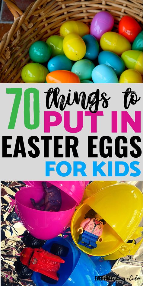 Are you hosting an Easter egg hunt this year or need to fill some eggs for your kids’ Easter baskets? Here are over 70 things to put in Easter eggs for kids! This is the perfect list for the easter holiday- and will help you fill plastic Easter eggs with fun toys, practical items, or food! Easter Egg Filler Ideas, Egg Filler Ideas, Easter Basket Alternatives, Adult Easter Egg Hunt, Easter Egg Stuffers, Egg Stuffers, Easter Egg Filling, Funny Easter Eggs, Sugar Eggs For Easter