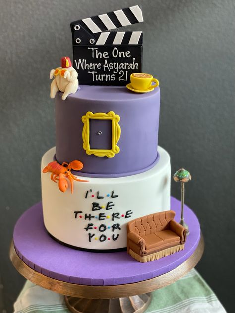 Iconic Friends TV sitcom cake Cake Tv Show, Friends Birthday Cake, 30th Birthday Themes, Friends Cake, 30 Birthday Cake, Cake Decorator, Funny Birthday Cakes, 40th Birthday Cakes, 1 Cake