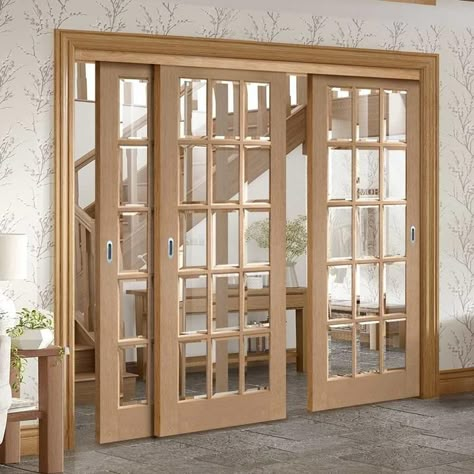 Door Design Sliding, Sliding Doors Internal, Wooden Sliding Doors, Slide Door, Internal Sliding Doors, Wooden Front Door Design, Stylish Doors, French Doors Exterior, Sliding Door Design