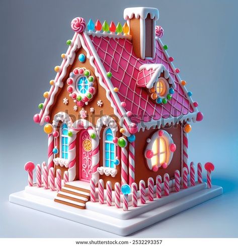 Alice Wonderland Style Gingerbread House Pink AI-generated image 2532293357 | Shutterstock Gingerbread House Rainbow, Alice In Wonderland Gingerbread House, Professional Gingerbread House, Pink Gingerbread House Ideas, Candy Land Gingerbread House, Gingerbread House Cartoon, Candyland Gingerbread House, Colorful Gingerbread House, Gingerbread House Pink