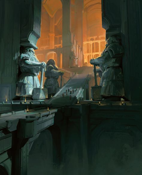 Mtg Lotr Art, Underground Dwarven City Fantasy Art, Mine Concept Art, Moria Lotr, Lotr Moria, Fantasy Mine, Dwarves Art, Dwarven Mine, Fantasy Culture