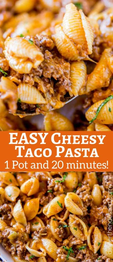 Pasta Taco, Cheesy Taco Pasta, Cheesy Dinner, Dessert Quick, Resep Pasta, Delicious Steak, Dinner Pasta, Easy Steak, Pasta Primavera