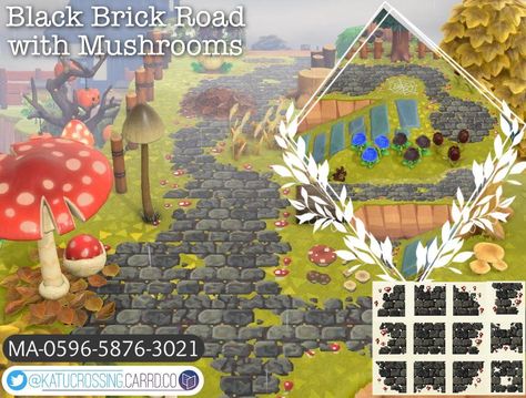 Custom Designs | MA-0596-5876-3021 | Animal Crossing (ACNH) | Nookea Acnh Dark Fairycore, Acnh Custom Path, Dark Animal Crossing, Anch Paths, Acnh Halloween Island Ideas, Acnh Halloween Island, Acnh The Path, Acnh Designs Codes, Anch Ideas