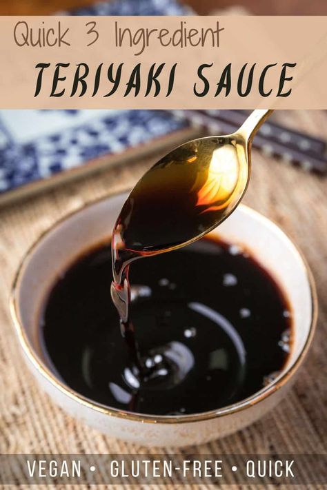 Quick 3 ingredient teriyaki sauce recipe (vegan & gluten-free) Terriaki Sauce Recipe, Gluten Free Teriyaki Sauce Recipe, Terriaki Sauce, Japanese Teriyaki Sauce, Teriyaki Sauce Marinade, Vegan Teriyaki Sauce, Gluten Free Teriyaki, Perfect Pound Cake Recipe, Gluten Free Teriyaki Sauce