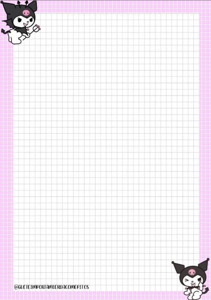 Kuromi Planner Template, Lesson Plan In Filipino, Printable Folder, Hello Kitty Printables, Writing Paper Printable Stationery, Notebook Templates, Online Planner, Anime Paper, Note Writing Paper