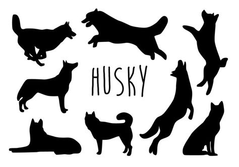 Husky Silhouette Vectors