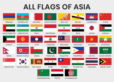 Flag Of Asian Countries, Flags Of Asian Countries, Asia Flags Country, Asian Flags Country, Different Countries Flags, All Flags Of The World With Names, All Countries Flag With Name, Asian Country Flags, Flags Of Asia