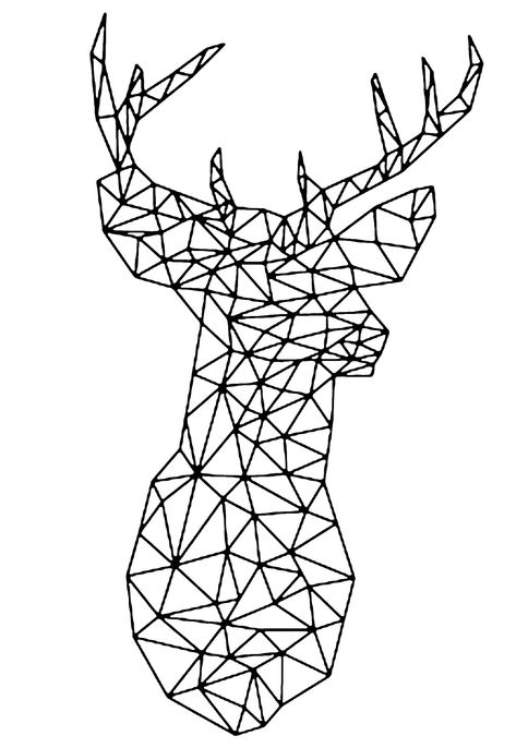 Vectorial deer - Deer only drawn with straight lines. From the gallery : Deers. Artist : Art'Isabellle. Just Color : Discover all our printable Coloring Pages for Adults, to print or download for free ! Straight Line Art, Deer Sketch, Deer Coloring Pages, Drawing Reference Photos, Shape Drawing, Zentangle Animals, Coloring Pages Aesthetic, Geometric Line Art, Pages Aesthetic