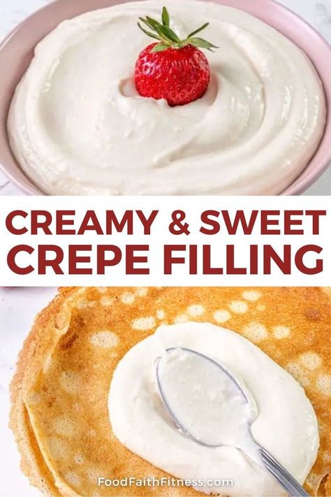 Learn how to make the Perfect Cream Cheese Crepe Filling with this simple recipe. A wonderful way to start your day! Cream Cheese Filled Pancakes, Cream Cheese Filling For Crepes, Filling For Crepes, Cream Cheese Crepe Filling, Crepe Recipe Filling, Crepe Filling, Low Sodium Soup, Easy Crepe Recipe, Crepes Filling