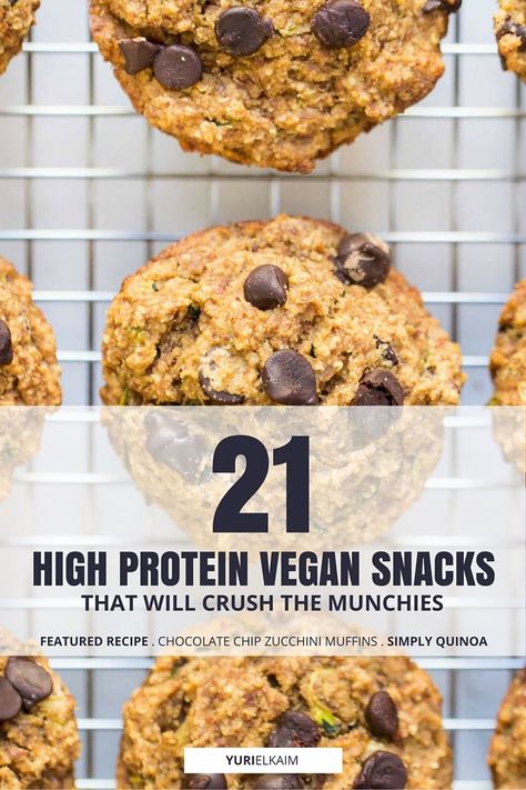 21 High Protein Vegan Snacks That Will Crush the Munchies Low Calorie High Protein Snacks, High Protein Vegan Snacks, Vegan Protein Snacks, Low Calorie Recipes Snacks, High Protein Snack Recipes, Snacks High Protein, Protein Snacks Recipes, High Protein Muffins, Protein Vegetarian Recipes