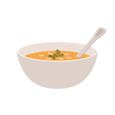 Bowl Of Soup Illustration, Soup Tattoo, Soup Cartoon, Foods Clipart, Soup Drawing, Soup Logo, Soup Illustration, Soup Sticker, Bowl Illustration