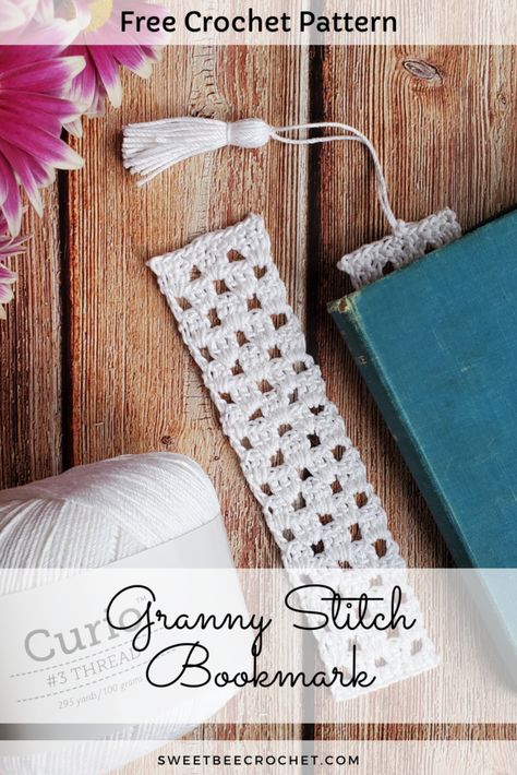 Crochet Cross Bookmark Free Pattern Easy, Crochet Thread Bookmark Patterns Free, Crocheted Bookmarks Free Patterns, Bookmark Crochet Pattern Free, Crochet Corner Bookmark, Crochet Bookmark Free Pattern, Granny Square Bookmark, Book Mark Crochet, Crocheted Bookmark