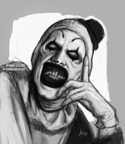 Horror Movies Characters Drawing, Art The Clown Drawing Sketch, Art The Clown Drawing Terrifier, Art The Clown Fanart Terrifier, Destructive Aesthetic, Art The Clown Terrifier Drawing, Art The Clown Drawing, Terrifier Drawing, Horror Icons Art