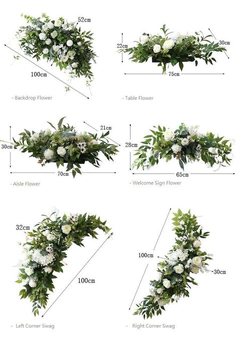 [PaidLink] White Rose Greenery Wedding Archway Flower/ Aisle Flower/ Wedding Table Flower/ Wedding Swag Flower/ Wedding Sign Flower/ Floral Swag Arch Classic White Rose Wedding Corner Swag, Aisle, Table Runner And Welcome Sign Flower. Made With Beautiful White Rose, Peony, Fresh Green Willow And Eucalyptus. Size Details: - Backdrop Flower: 100 X 52Cm/ 3.3Ft X 1.7Ft - Table Flower: 65 X 30Cm/ 2.5Ft X 1.0Ft - Aisle Flower: 65 X 30Cm/ 2.3Ft X 1.0Ft - Welcome #eucalyptusweddingtabledecor Wedding Flower Sprays For Arch, Flower Design Wedding Table, Floral Sprays For Weddings, Wedding Floral Arches Outdoor, Fake Flower Decor Wedding, Arch Greenery Wedding, White Rose And Eucalyptus Floral Arrangements, Wedding Sprays Flowers, Archway Flowers Wedding