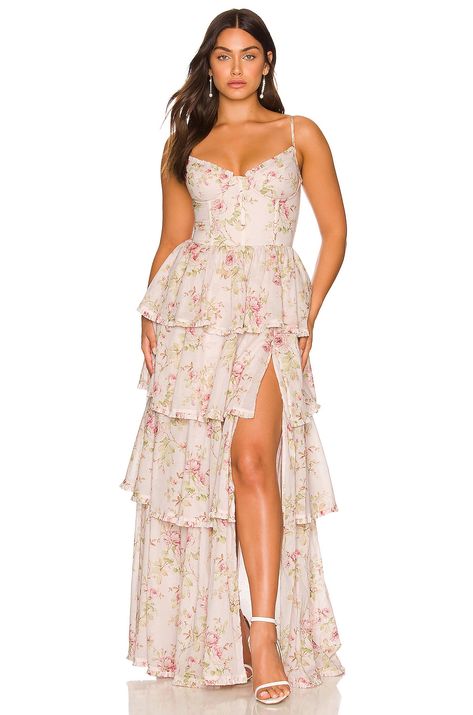 Caterina Dress, V Chapman, Tiered Ruffle Skirt, Magical Moments, Rolling Hills, Floor Length Dresses, Ruffle Skirt, Rose Print, Name It