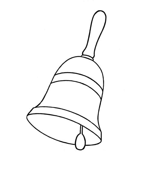 Bell Coloring Pages How To Draw A Bell, Bell Drawing Easy, Christmas Bells Drawing, Bell Drawing, Alphabet Objects, Paper Tree Craft, Fonts For Christmas, Music And Movement Activities, Holiday Typography