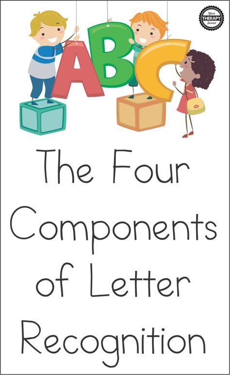 The Four Components of Letter Recognition - Your Therapy Source Letter Recognition Preschool, Teaching Letter Recognition, Preschool Alphabet, Preschool Literacy, Teaching Letters, Alphabet Activities Preschool, Preschool Letters, Letter Of The Week, Letter Activities