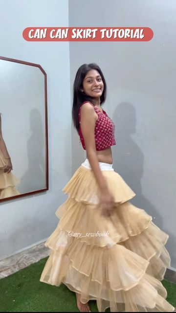 Sewing Skirt, Trending Diy, Heavy Lehenga, Skirt Tutorial, Lehenga Skirt, Diy Cans, Can Can, Upcycled Fashion, July 16