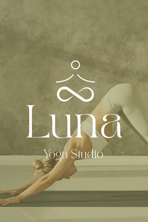 Luna Yoga Studio - Brand Identity Luna - a harmonious space for the soul and body. #graphic design #logo #business card #social media #web design Pilates Studio Logo Brand Identity, Wellness Design Graphic, Pilates Logo Ideas, Yoga Studio Logo Design, Luna Logo Design, Body Graphic Design, Yoga Studio Branding, Yoga Brand Identity, Yoga Studio Logo