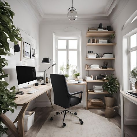 Contrast Bedroom, Light Wood Desk, Natural Office, Light Inspiration, Focus Light, Large Window, Workspace Inspiration, Wood Desk, High Contrast