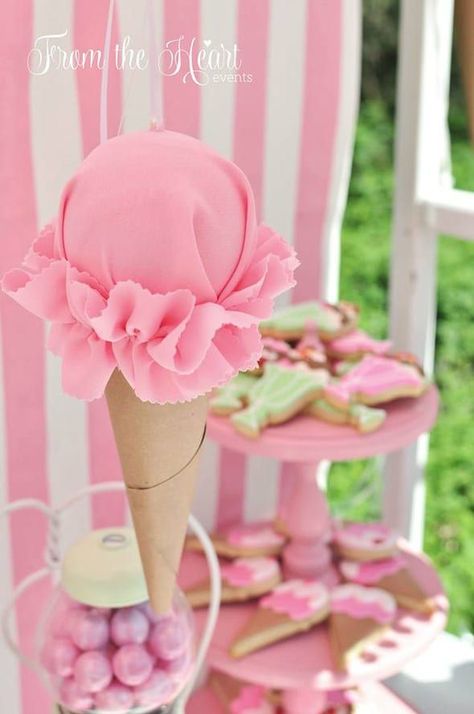 Ice Cream Cone Party Decoration | Ice Cream Party Ideas Ice Cream Social Party, Ice Cream Birthday Party Theme, Ice Cream Party Ideas, Ice Cream Party Theme, Ice Cream Party Decorations, Cream Birthday Party, Creative Party Ideas, Colorful Ice Cream, Ice Cream Birthday Party