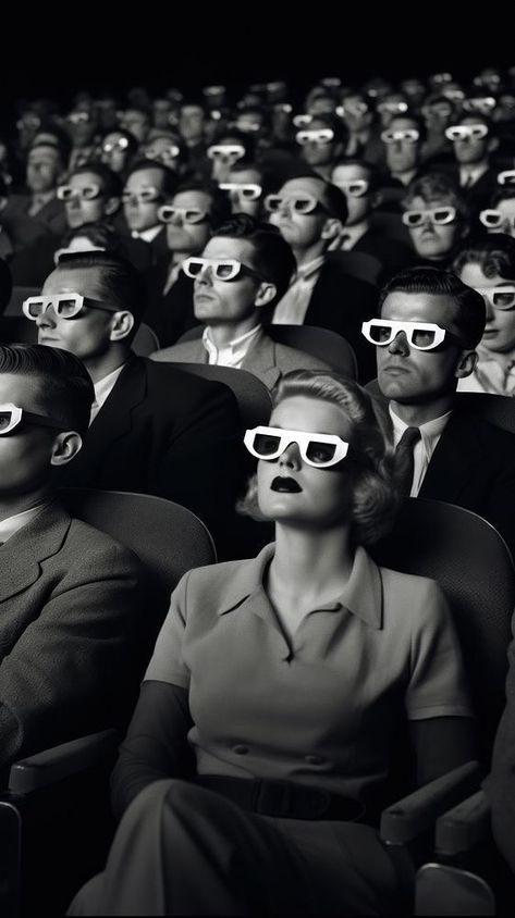 Black And White Aesthetic Vintage Wallpaper, 3d Glasses Aesthetic, Retro Cinema Aesthetic, Cinema Aesthetic Photography, Watching Movie In Theater, Vintage Cinema Aesthetic, Cinema Aesthetic Wallpaper, Movie Watching Aesthetic, Movie Cinema Aesthetic