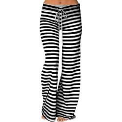 Long Pajama Pants, Striped Wide Leg Pants, Womens Pajamas Pants, High Waist Yoga Pants, Fashion Bottoms, Winter Leggings, Pyjama Bottoms, Long Trousers, Summer Pants