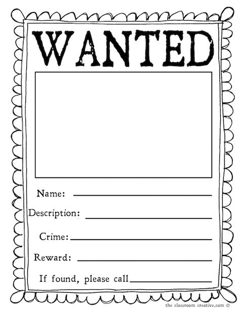 wanted poster template Birthday Poster Ideas, Wanted Poster Template, Wanted Template, Free Classroom Printables, Muppets Most Wanted, Resume Template Examples, Poster Template Free, Toddler Art Projects, Wanted Poster