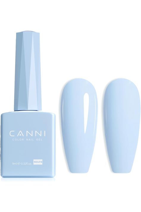 CANNI Light Blue Gel Nail Polish, 1Pcs Baby Blue Gel Polish Pastel Blue Color Nail Polish Gel High Gloss Soak Off U V Gel Nail French Nail Manicure Salon DIY Blue Gel Polish, Light Blue Nail Polish, Nails Inspiration Classy, Nail French, Gel Nails French, Blue Gel Nails, Pastel Blue Color, Light Blue Nails, Nail Polish Gel