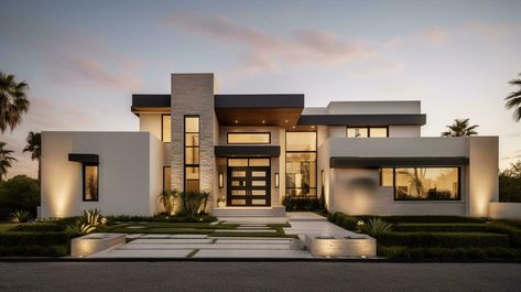 AI Generative Exterior of modern luxury house with garden and beautiful sky Modern Mansion Design Exterior, Living Room Skylight, House Without Roof, Bedroom Skylight, Skylight House, Room Skylight, Skylight Living Room, Kitchen Skylight, Skylight Bedroom