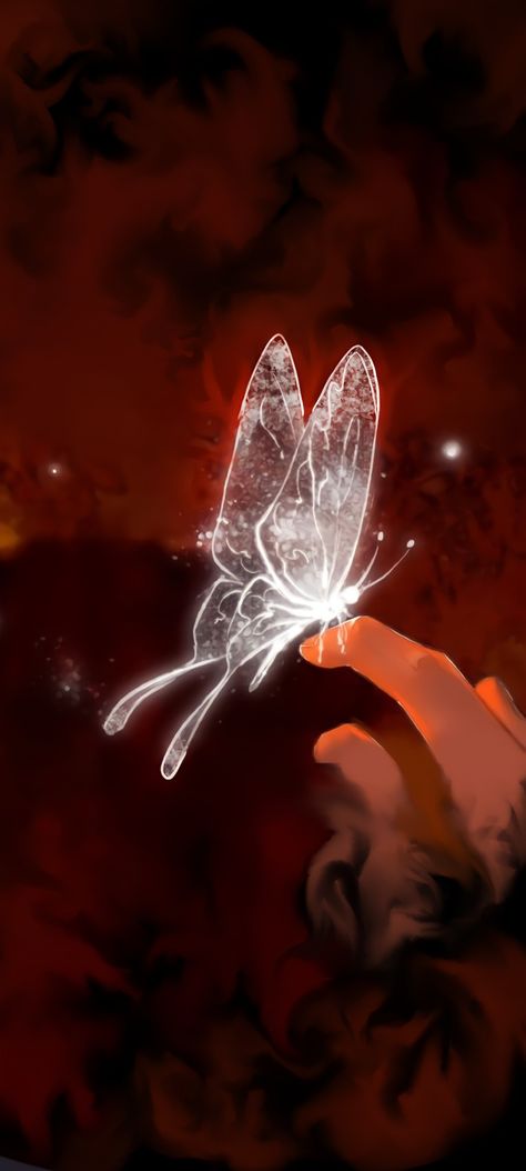 A silver butterfly in a red backround. It's resting on an elegant hand. The butterfly is glowing as if it had a soul.. Silver Butterfly Wallpaper, Lily Wallpaper, Butterfly Background, Heavens Official Blessing, Anime Butterfly, Butterfly Illustration, Heaven Officials Blessing, Hua Cheng, Butterfly Drawing