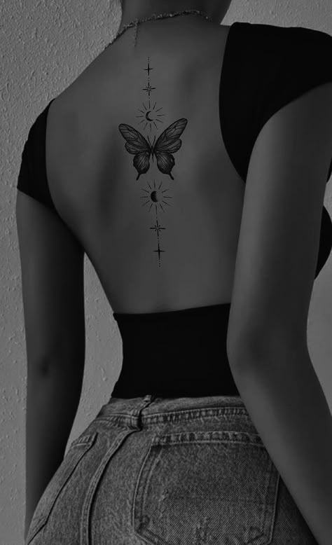 Small Girly Tattoos, Spine Tattoos For Women, Pretty Tattoos For Women, Classy Tattoos, Cute Tattoos For Women, Discreet Tattoos, Girly Tattoos, Subtle Tattoos, Spine Tattoos