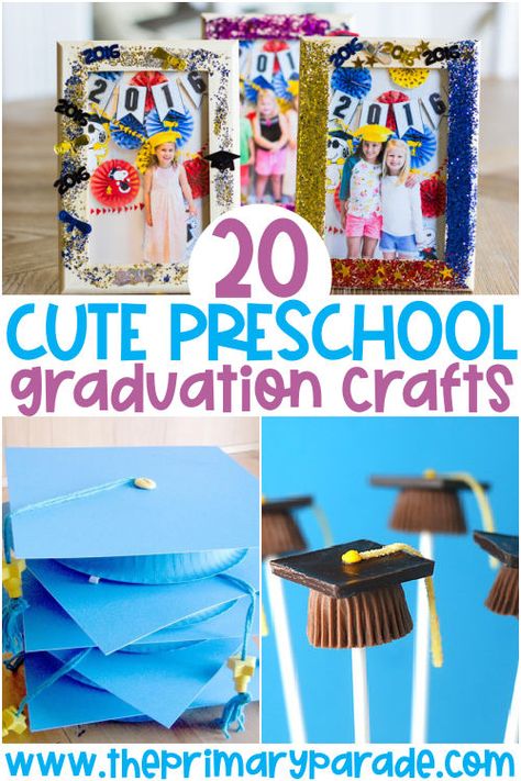 graduation crafts for kids Prek Graduation Craft Ideas, Nursery School Graduation Ideas, Children Graduation Ideas, Graduation Arts And Crafts For Preschool, Prek Graduation Craft, Graduation Activities For Preschool, Graduation Gift Preschool, Kindergarten Graduation Ideas Decoration Diy, Preschool Graduation Art Projects