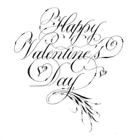 Happy Valentine's Day Happy Valentines Calligraphy, Valentines Calligraphy, Happy Valentines Day Calligraphy, Valentines Day Calligraphy, Valentines Day Drawing, Chicano Lettering, Chicano Love, Lettering Styles Alphabet, Anniversary Couple