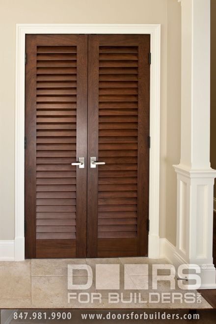 Custom Double Louvre Door For Interior Custom Wood Interior Doors - from Doors For Builders, Inc. Custom Bifold Closet Doors, Custom Closet Doors, Wood Closet Doors, Mahogany Wood Doors, Louvre Doors, Solid Wood Entry Doors, White Interior Doors, Louvered Doors, Custom Interior Doors