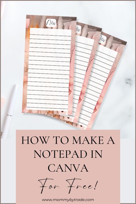 In this tutorial I will show you how to make a notepad in Canva for free! I give you step by step instructions and images to make the process easy and fun! This is a great way to personalize your notepads, as well as, add your own personality. #canvatutorial #diynotepad #diynotepadincanva #howtomakepersonalizednotepads #customnotepads #easydiynotepad #canvahowto #notepaddesign How To Make Notepads, Stationary Crafts Diy, How To Make Notepads To Sell, How To Make Notebooks To Sell, How To Make A Notepad, How To Make Stationary, Diy Notepad Ideas, Notepads Design Ideas, Spiral Bible