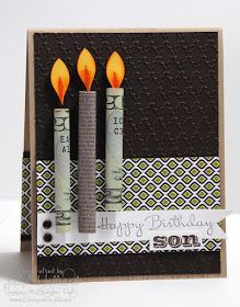 Money Birthday, Money Candles, Birthday Candle Card, Money Gift Ideas, Money Candle, Creative Money Gifts, Money Gifts, Candle Cards, Money Cards