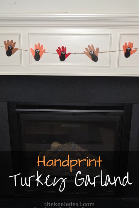 Handprint Turkey Garland Craft. This turkey Garland is an adorable addition to your Thanksgiving decor and bonus the kids will love helping you make all of the turkeys! #thanksgivingcraft #Thanksgivingdecor #diy Turkey Garland, Thanksgiving Decorations For Kids, Thanksgiving Mason Jar, Rolls Thanksgiving, Handprint Turkey, Craft Ideas For Toddlers, Diy Kids Table, Garland Craft, Activities Wedding