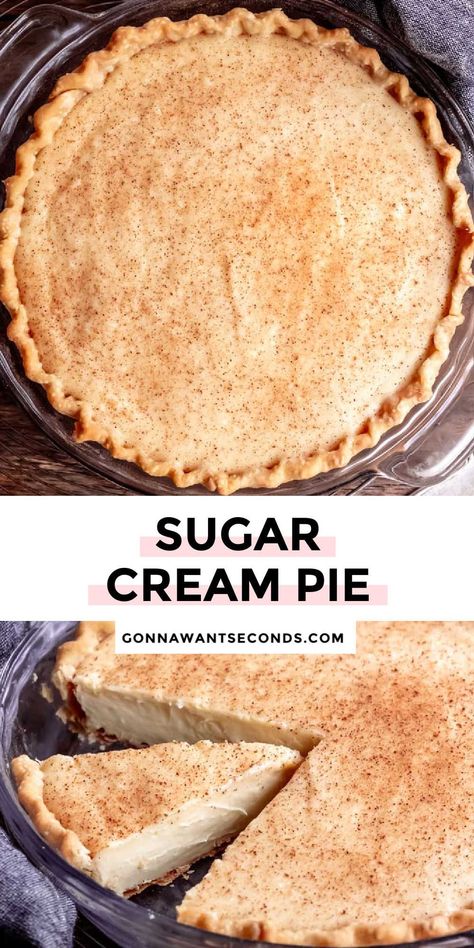 White Chocolate Cream Pie, Sugar Crème Pie, Spanish Cream Pie, Cinnamon Cream Pie, Old Fashioned Cream Pie, Sour Cream Pie Recipes, Indiana Sugar Cream Pie Recipe, Sugar Cream Pie Indiana, Best Pie Recipe