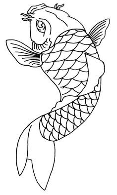 Japanese Koi Fish Tattoo, Fish Outline, Koi Fish Drawing, Koi Art, Idee Cricut, Fish Drawing, Koi Tattoo, Tattoo Templates, Koi Fish Tattoo