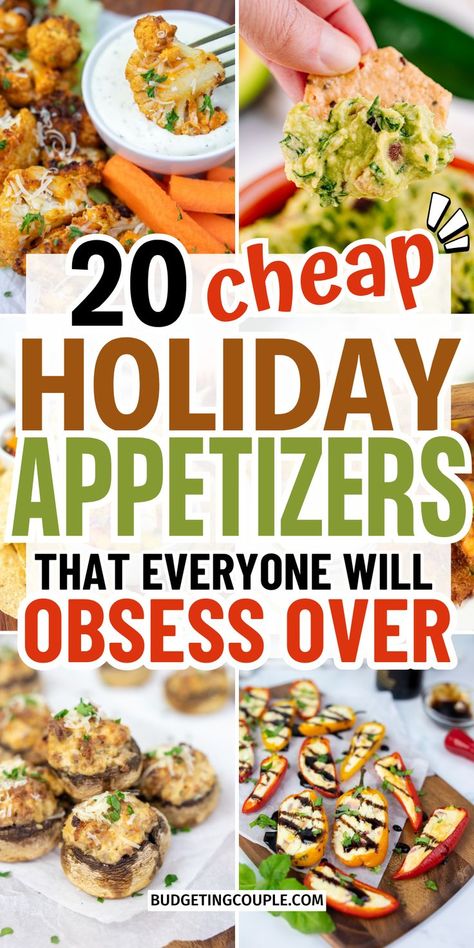 Cheap Holiday Appetizers: christmas party food ideas crockpot, gluten free dinner party menu ideas, finger food appetizers make ahead Christmas Potluck Dishes, Holiday Party Food Easy, Xmas Appetizers, Cheap Appetizers, Holiday Party Food, Holiday Appetizers Christmas, Christmas Finger Foods, Christmas Party Snacks, Best Christmas Appetizers