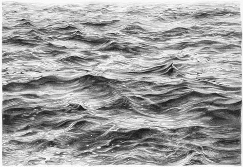 skin of the ocean - pencil on paper Water Sketch, Wave Drawing, Ocean Drawing, Sea Drawing, Sea Scape, Drawing Water, Water Drawing, Water Patterns, Water Art