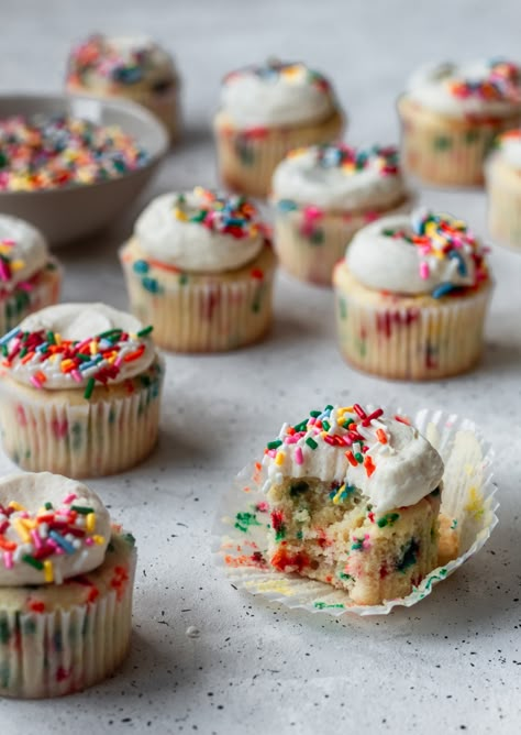 Funfetti Cupcakes with Marshmallow Buttercream • Serendipity by Sara Lynn Sara Lynn, Marshmallow Buttercream, Funfetti Cupcakes, Sweetest Thing, Dinner Options, Rainbow Sprinkles, Kids Lunchbox, Cake Cupcakes, 90s Nostalgia